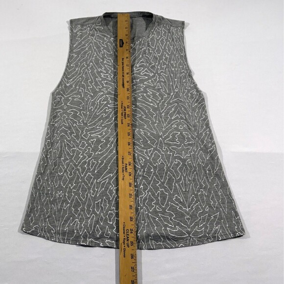 Lululemon Muscle Hustle Tank Top Womens Gray Print Lightweight Active Sz 6 - Picture 4 of 9